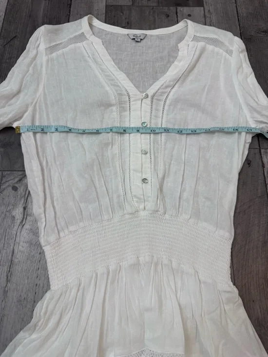Rails Jasmine White Lace Detail Dress Women’s Small Linen Cotton Blend $228 - Picture 6 of 12
